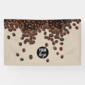 コーヒー豆のプロフェッショナルビジネスロゴ 横断幕 (横)