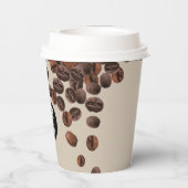 コーヒー豆のプロフェッショナルビジネスロゴ 紙コップ (裏面)