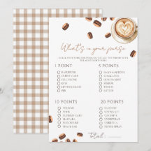 コーヒー豆のベビーシャワーゲームカード Baby is Brewing Coffee Bean