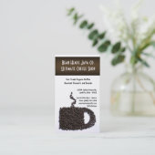 コーヒー豆のマグの形のコーヒー専門店 名刺 (スタンド正面)