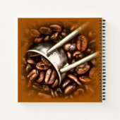 コーヒー豆の写真優れたクラシック角型スパイラル ノートブック (裏面)