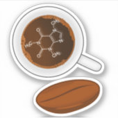 コーヒー豆の分子構造 – カフェインの公式 シール (正面)