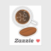 コーヒー豆の分子構造 - カフェインの化学式 シール (シート)