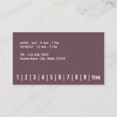 コーヒー豆の喫茶店のロイヤリティの穿孔器 ロイヤリティカード (裏面)