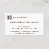 コーヒー豆の散在した背景 名刺 (裏面)