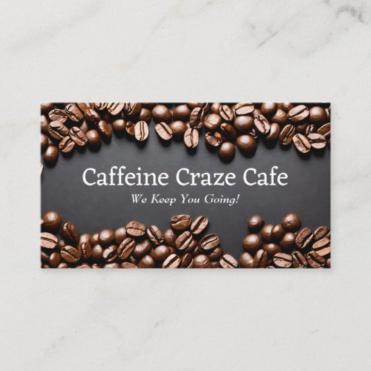 コーヒー豆の散在した背景 名刺 (正面)