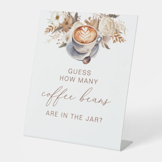 コーヒー豆の数を推測ブライダルシャワーゲーム 台座サイン (正面)