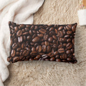 コーヒー豆の枕 ランバークッション (ブランケット)