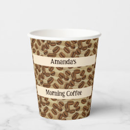 コーヒー豆の水の色のパターパーソナライズされたン 紙コップ