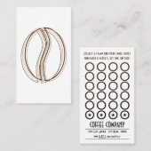 コーヒー豆の汚点のクーポンカード ロイヤリティカード (正面/裏面)