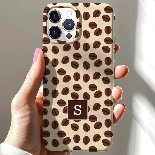 コーヒー豆の渦巻き模様モノグラム Case-Mate iPhoneケース