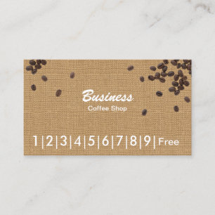 コーヒー豆の素朴なバーラップのコーヒーロイヤリティ ロイヤリティカード