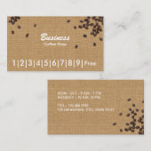 コーヒー豆の素朴なバーラップのコーヒーロイヤリティ ロイヤリティカード (正面/裏面)