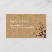 コーヒー豆の素朴なバーラップのコーヒーロイヤリティ ロイヤリティカード (裏面)