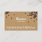 コーヒー豆の素朴なバーラップのコーヒーロイヤリティ ロイヤリティカード (正面)