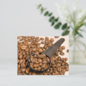 コーヒー豆の背景 ポストカード (スタンド正面)