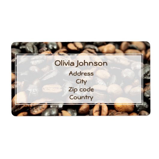 コーヒー豆の背景 ラベル (正面)