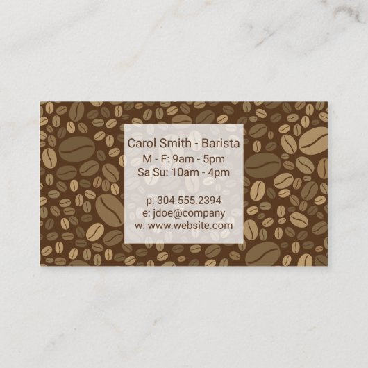 コーヒー豆の背景 名刺 (裏面)