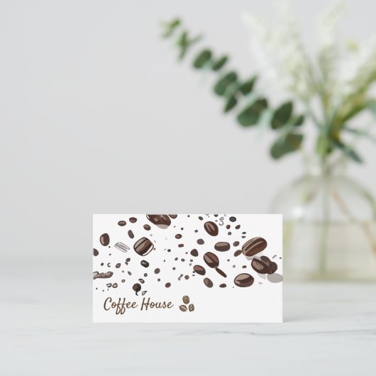 コーヒー豆の背景 名刺 (スタンド正面)