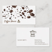 コーヒー豆の背景 名刺 (正面/裏面)