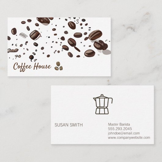 コーヒー豆の背景 名刺 (正面/裏面)
