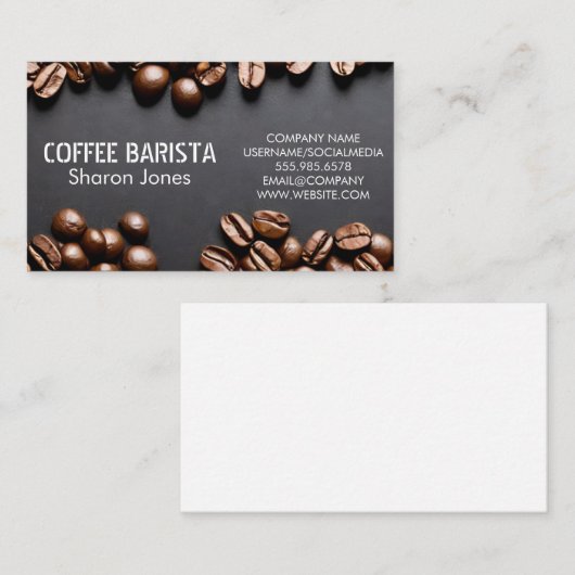 コーヒー豆の背景 名刺 (正面/裏面)
