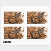 コーヒー豆の背景 長方形シール (シート)