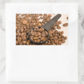 コーヒー豆の背景 長方形シール (バッグ)