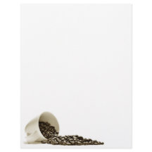 コーヒー豆の茶色のレターヘッド付きカップ