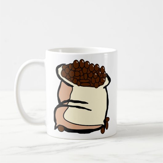 コーヒー豆の袋 豆 コーヒーマグカップ (左)