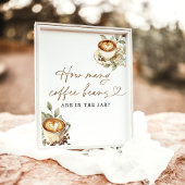 コーヒー豆の赤ちゃんシャワーのゲームのサインの数を推測 ポスター