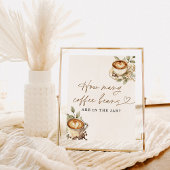 コーヒー豆の赤ちゃんシャワーのゲームのサインの数を推測 ポスター