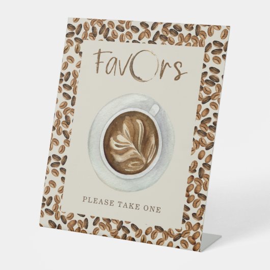 コーヒー豆の赤ちゃんシャワーの好意 台座サイン (正面)