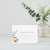 コーヒー豆の赤ちゃんシャワー予約リクエストカード エンクロージャーカード (スタンド正面)