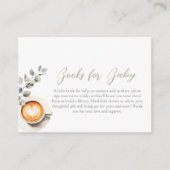 コーヒー豆の赤ちゃんシャワー予約リクエストカード エンクロージャーカード (正面)