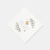 コーヒー豆の赤ちゃんシャワー スタンダードカクテルナプキン (角)