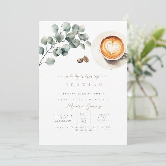 コーヒー豆の赤ちゃんシャワー 招待状 (スタンド正面)