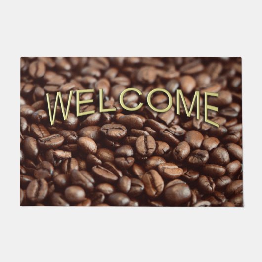 コーヒー豆へようこそ ドアマット (正面)