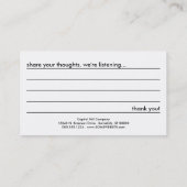 コーヒー豆ぼやけコメントカード 名刺 (裏面)