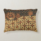 コーヒー豆ろうけつ染めアートパターンデザイン アクセントクッション (正面)