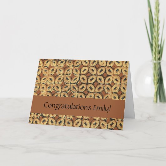 コーヒー豆ろうけつ染めアートパターンデザイン カード (正面)