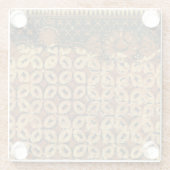 コーヒー豆ろうけつ染めアートパターンデザイン ガラスコースター (裏面)