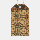 コーヒー豆ろうけつ染めアートパターンデザイン ギフトタグ (正面)