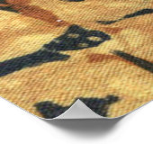 コーヒー豆ろうけつ染めアートパターンデザイン ポスター (角)