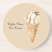 コーヒー豆アイスクリームコーン コースター (正面)