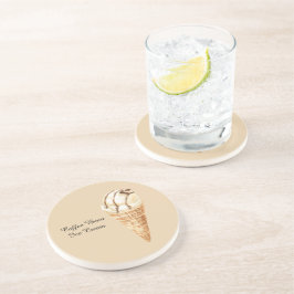 コーヒー豆アイスクリームコーン コースター