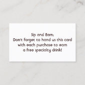 コーヒー豆エスプレッソスタンドロイヤリティパンチカード ロイヤリティカード (裏面)