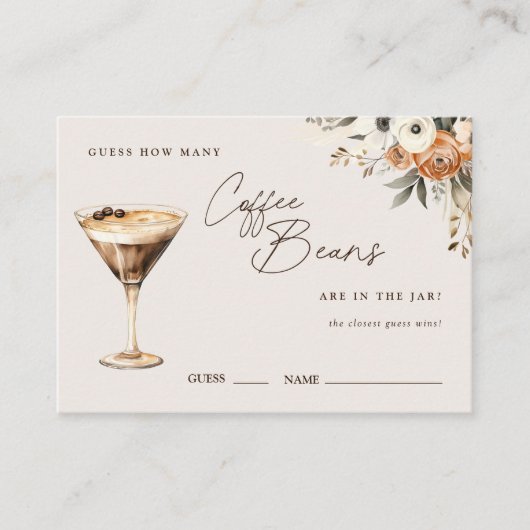 コーヒー豆エスプレッソ・マルティーニのシャワーの数 エンクロージャーカード (正面)