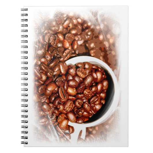 コーヒー豆エリートモダンデザイン食堂クール ノートブック (正面)