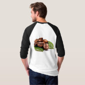 コーヒー豆エレガンスメンズスリーブラグランTシャツ Tシャツ (裏面フル)